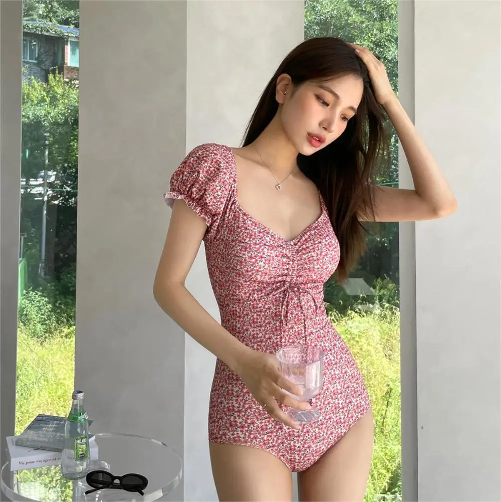 Roupa de banho feminina 2024 biquíni feminino cor sólida maiô sem costas sexy de uma peça primavera quente banho M-XL