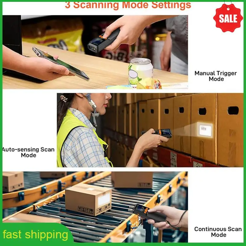 A010 Portable Bluetooth 2D QR 1D Bar Code Scanner, Wireless With LCD Display For Smart Phone, Computer& POS Devices