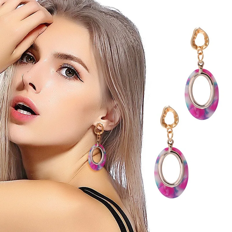 Geometric acrylic acetate earrings elegant temperament fashion earrings women fashion explosion Internet celebrity earrings popu