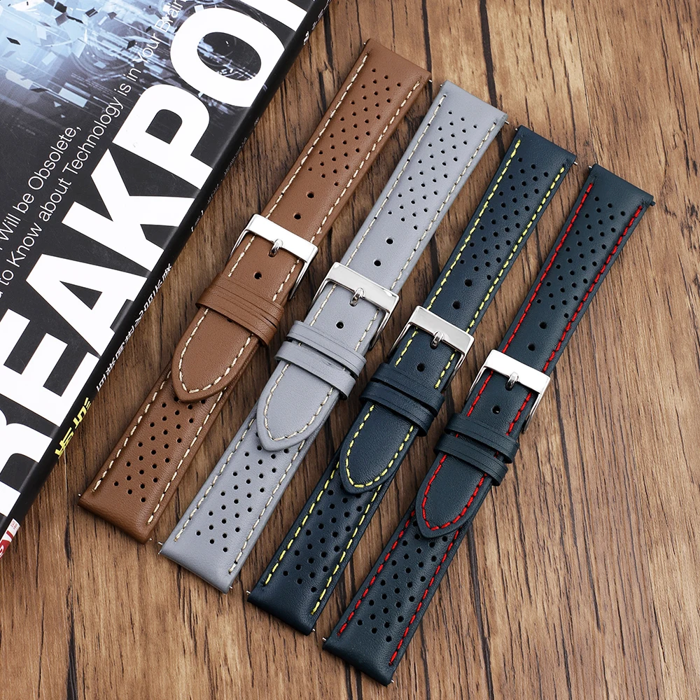 Genuine Leather Watchbands 18mm 19mm 20mm 21mm 22mm 24mm Replacement Watch Accessories Black Gray Brown Belt Bracelet Straps