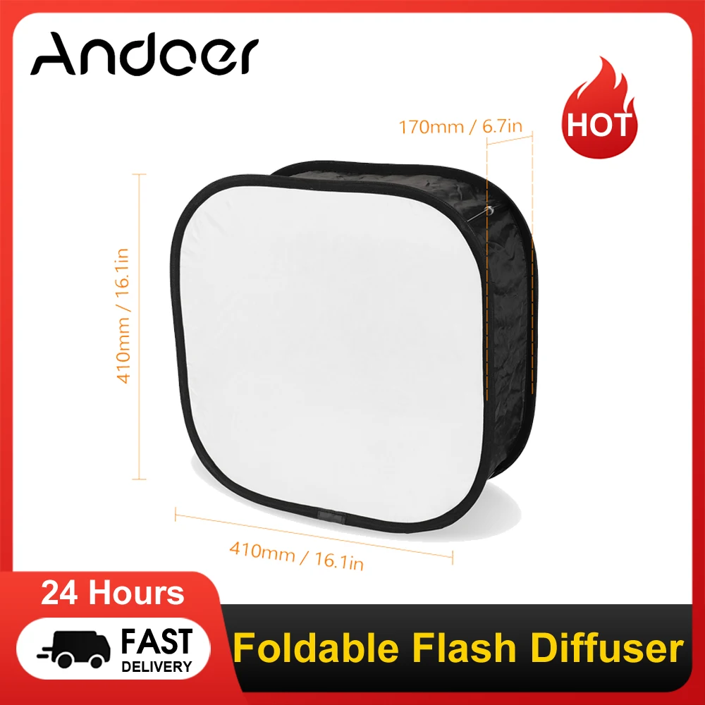 Reflector Lampshade 410mm Mini Portable Foldable Flash Diffuser Easy-fold Design Softbox for Flash Speedlite Soft Filter