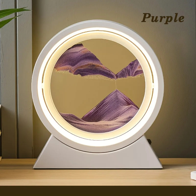 1PC 8-Inch 3D Glass Sand Timer with Mountain Landscape And Flowing Water Design - Artistic Kitchen Timer