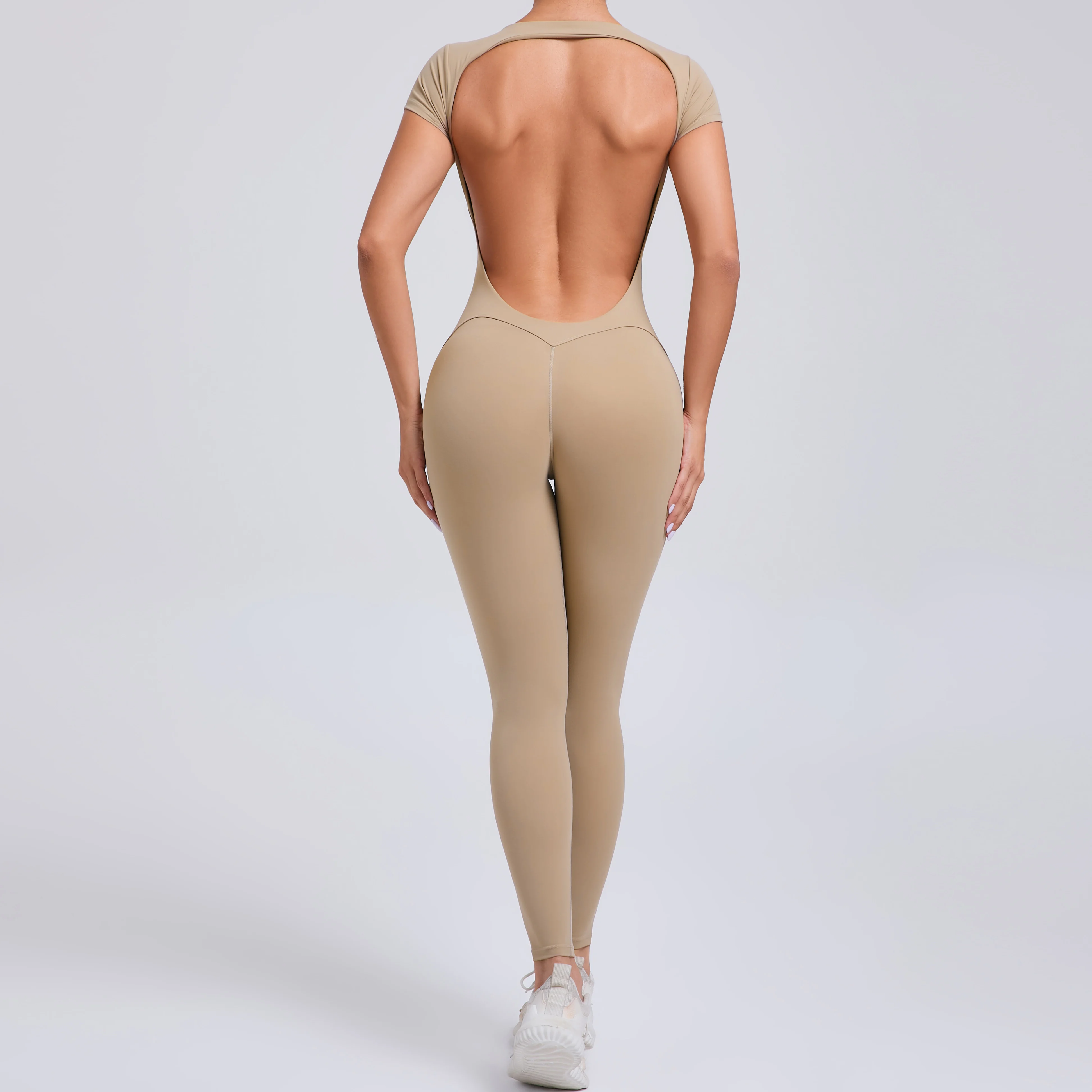 One-piece Yoga Padded Backless Suit Female Rompers Quick Dry Yoga Clothing Workout Bodysuits Scrunch Sports Jumpsuit Women image 6