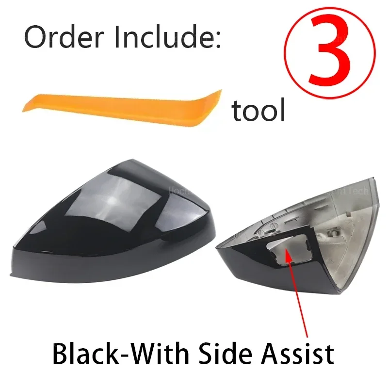 Zwart Koolstofvezel Patroon Spiegel Cover Paar voor Audi A3 S3 8V RS3 2013-2019 Side Assist caps Overlay Accessoires