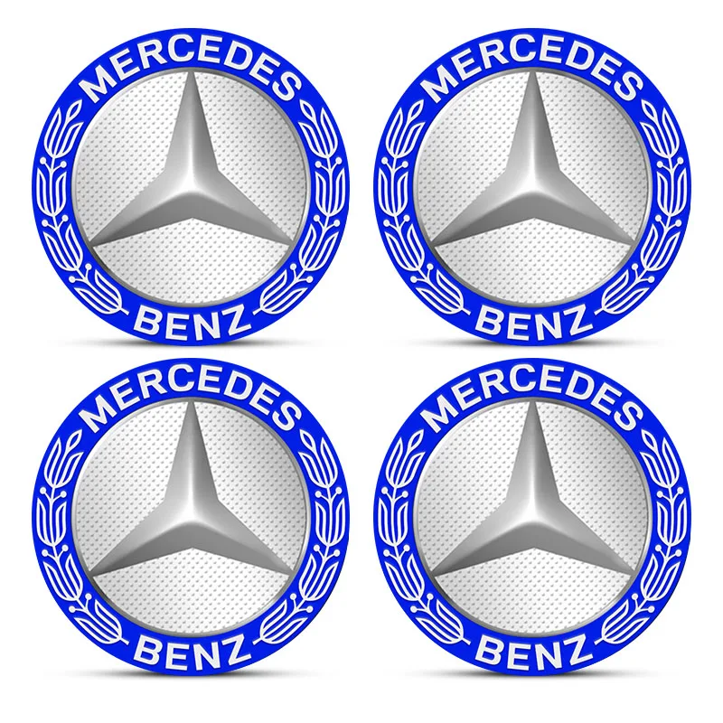 For Mercedes benz B S R G Class GLK GLA C200 E200 C200L S400 4pcs 56mm Car Wheel Center Cover Stickers Hub Cap Auto Accessories