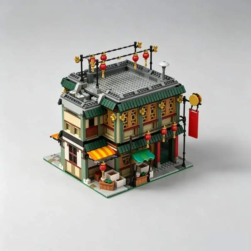 3126PCS Modular Family Reunion Celebration Extension Street View Model Custom Puzzle Creative Assembly Building Blocks Toy Gift