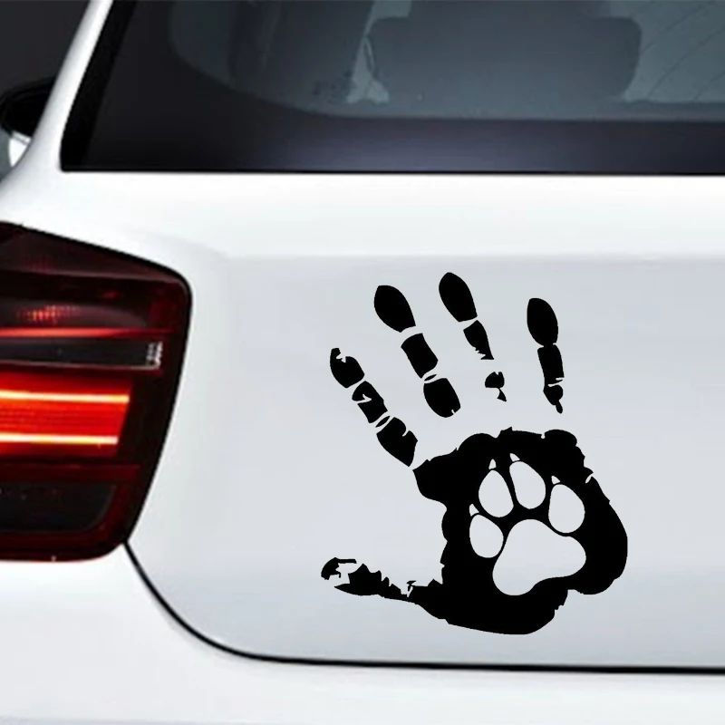 Y262# Die-Cut Vinyl Decal Dog Paws and Palms Car Sticker Waterproof Auto Decors on Car Body Bumper Rear Window Laptop