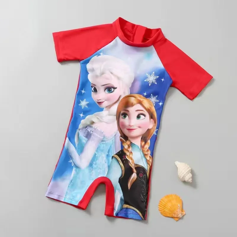 Children One Piece Swimsuit Girls Bathing Suit Cartoon Princess Frozen Elsa Minnie Mouse Pattern Swimwear Bikini Beach Swimwear