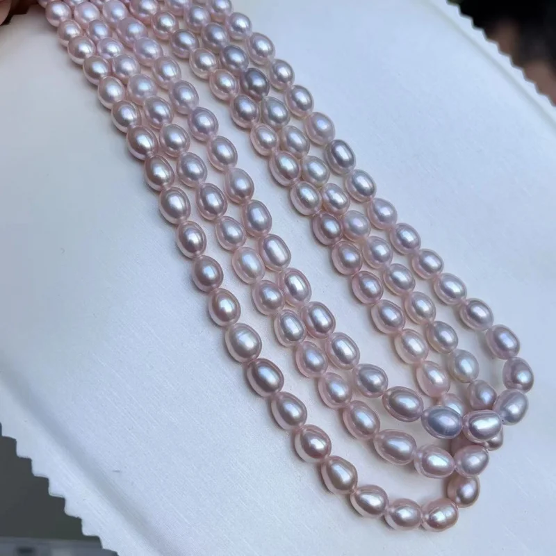 6-7Mm Purple Natural Freshwater Loose Beads String Small Pearl Earrings Neck Accessories Semi-Finished
