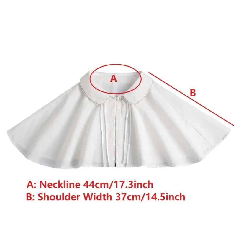New Chinese Style Fake Collar for Womens Big Lapel Cape Shawl Vintage Cloud Shoulder False Collar Neck Small Cape