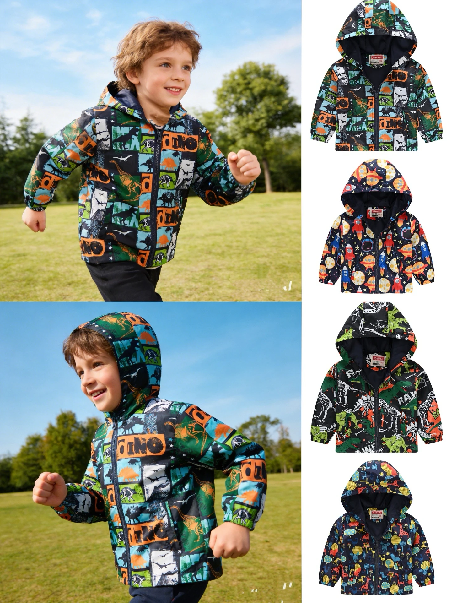 Spring and Autumn New Boys' 1-7 Year Old Fashionable Lightweight Hat Jacket Small Coat Children's Clothing