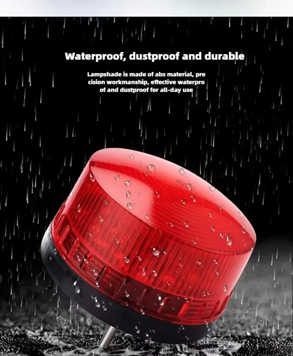 Waterproof Audible and Visual Micro Ararm Light Acousto-optic Alarm Stroboscopic Flashing Led Warning Strobe Lights 220V IP65