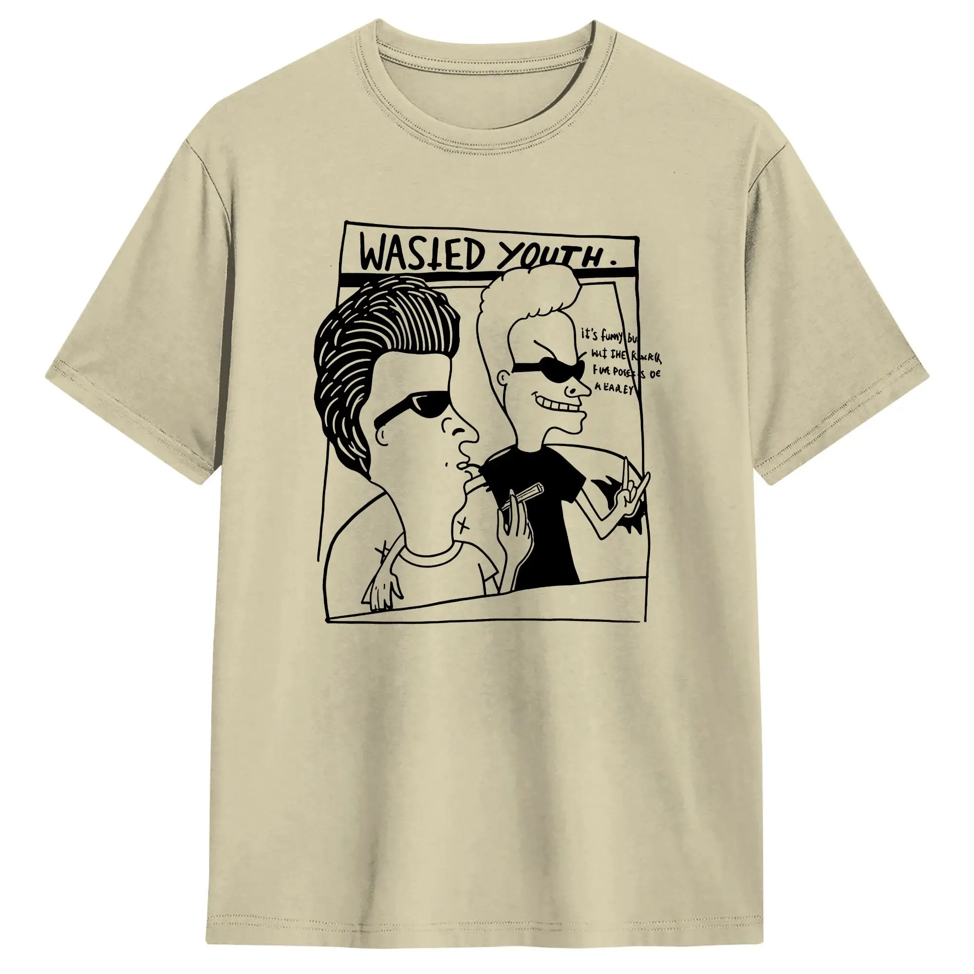 Beavis Butthead T-Shirt for Men  Vintage Pure Cotton Tee Shirt Crew Neck Short Sleeve T Shirt Plus Size Clothes