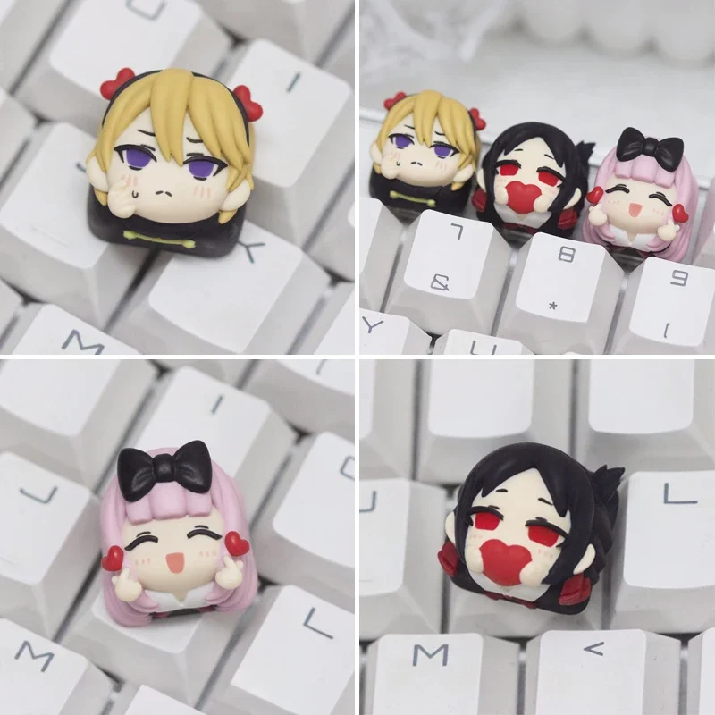 

Kaguya-sama：Love Is War Series Keycaps Resin Shinomiya Kaguya/Shirogane Miyuki/Fujiwara Chika 3D Handmade Artisan Keycap Gifts