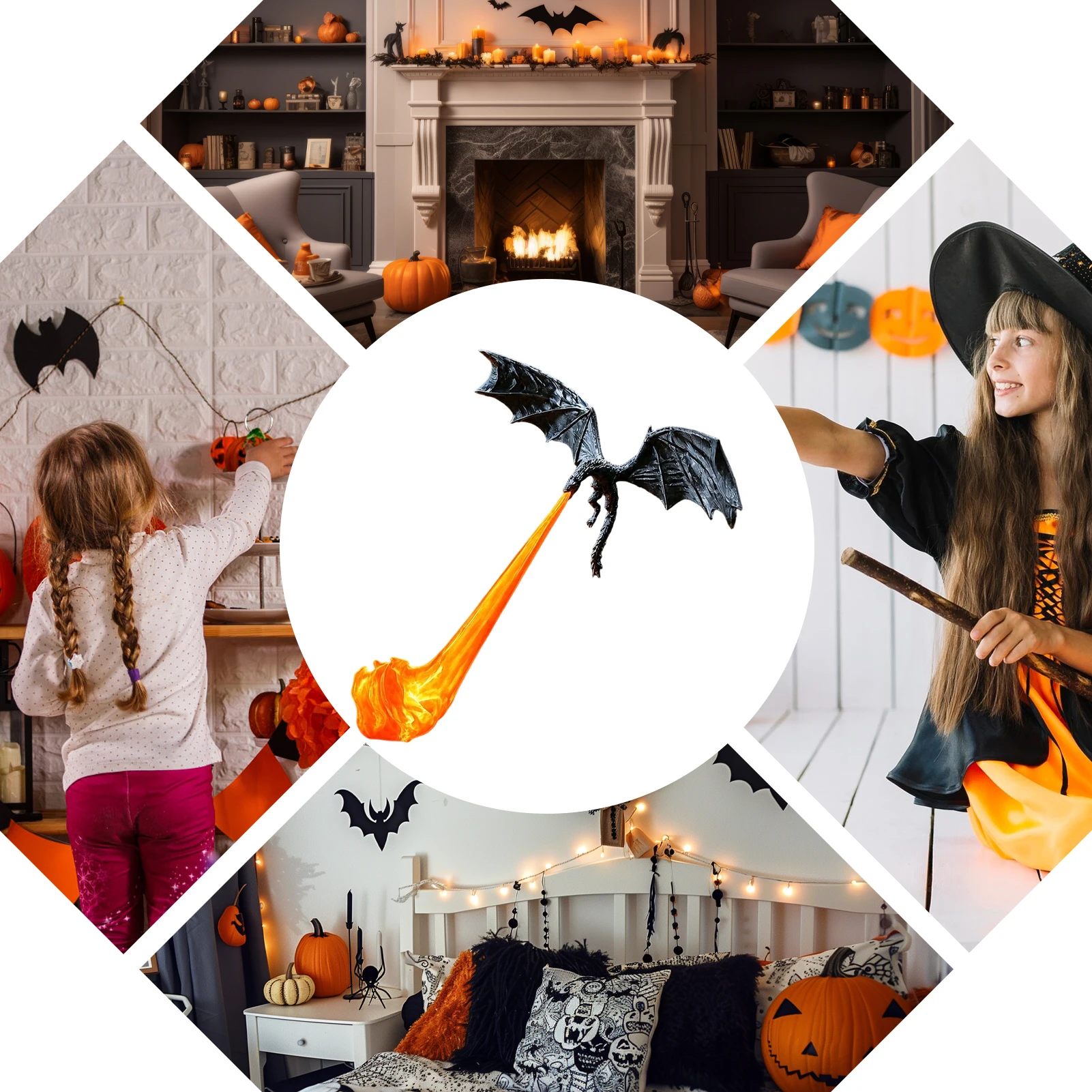 Creative Funny Spray Fire Dragon Bookshelf Ornament Halloween Birthday Gift Home Decoration Dragon Flame Book Nook Decoration