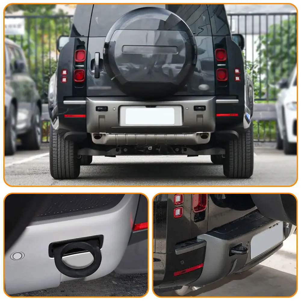 

2Pcs rear trailer hook fits for Land Rover Defender 2020 2021 Tow Trailer Hook D-Rings Bow Shackle Red Black