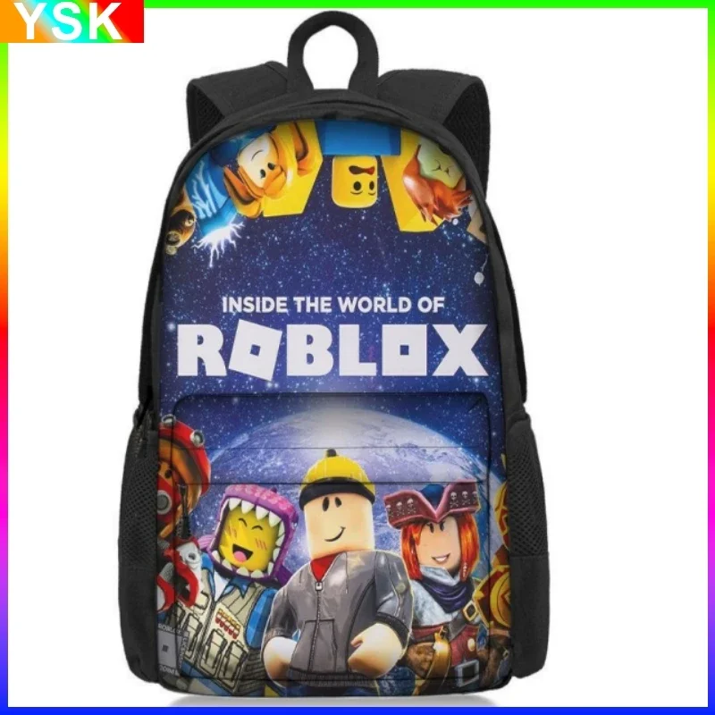 Roblox with Compartments Primary and Middle Students Schoolbag Sport Backpack Lightening Boys Girls Lightening zipper shoulders