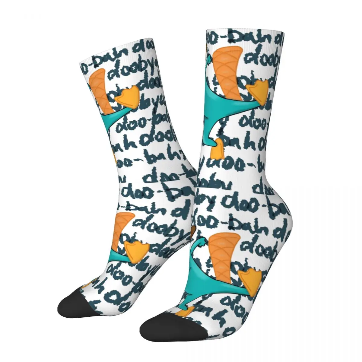 Crazy Design Perry The Platypus Agent calcetines de baloncesto, calcetines de equipo de poliéster, Unisex, antideslizantes