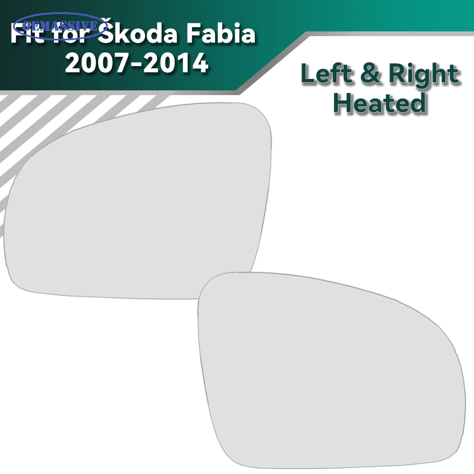 

Стекло наружного зеркала с левой и правой стороны для Skoda Fabia MK2 07-14 и Roomster 06-15, OEM с подогревом 5J0857522, прямая замена