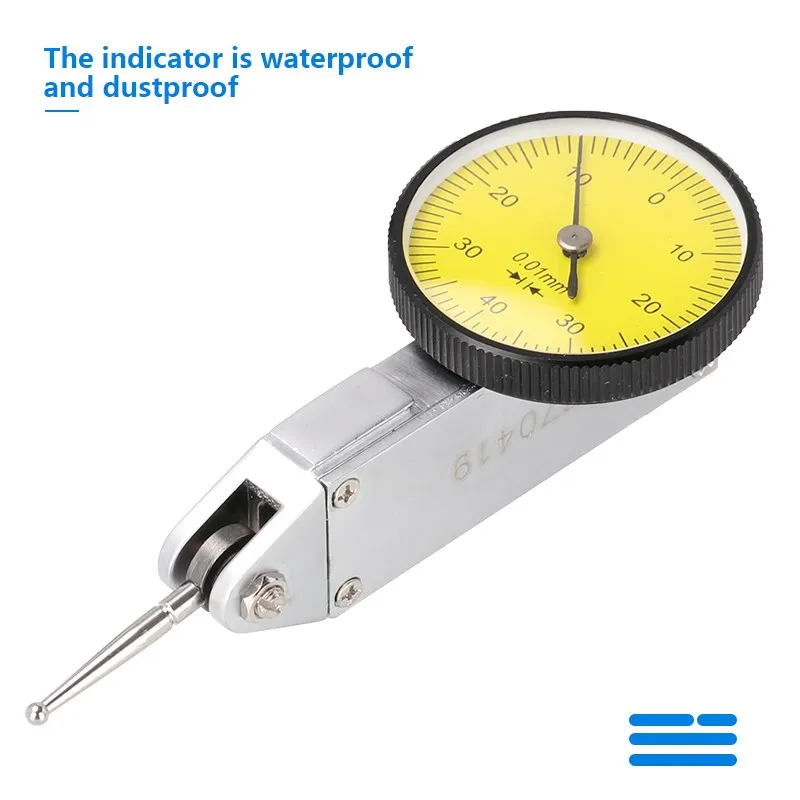 0-0.8mm Lever Dial Indicator Shockproof Test 0.01mm Dial Gauge Scale Meter Accuracy Indicator Center Measuring Instruments