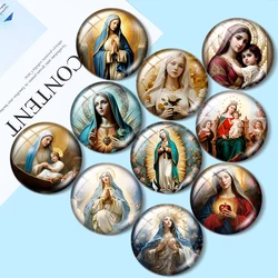 Holy Mother of Mercy  10pcs mixed 12mm/18mm/20mm/25mm Round photo glass cabochon demo flat back Making findings