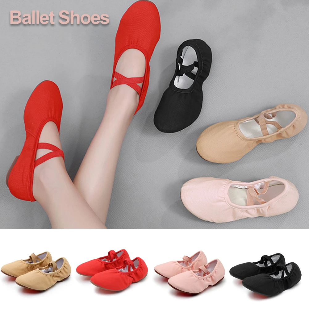 Kids Dance Slippers Girls Professional Cowhide Soft Sole Ballet Shoes Ballet Dance Girls Female Ballet Yoga Gym Dance Shoes