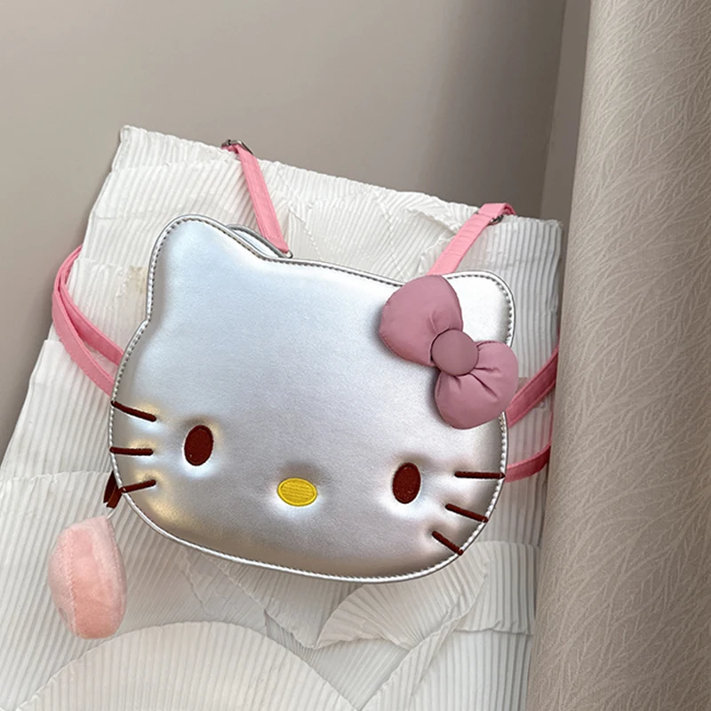 

Рюкзак Hello Kitty для девочек, новинка зимы, милый мультяшный узор, студенческая сумка на одно плечо, модная красивая детская сумка через плечо из искусственной кожи