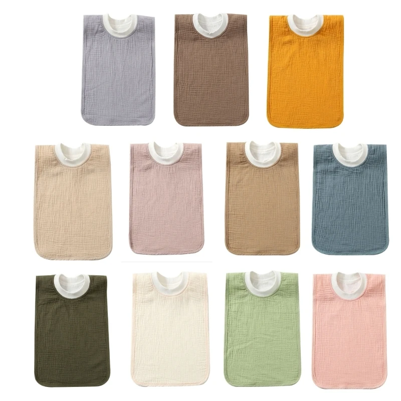 

Newborn Drooling Bib Cotton Burp Cloth Waterproof Elastic Infant Teething Bibs 40JC