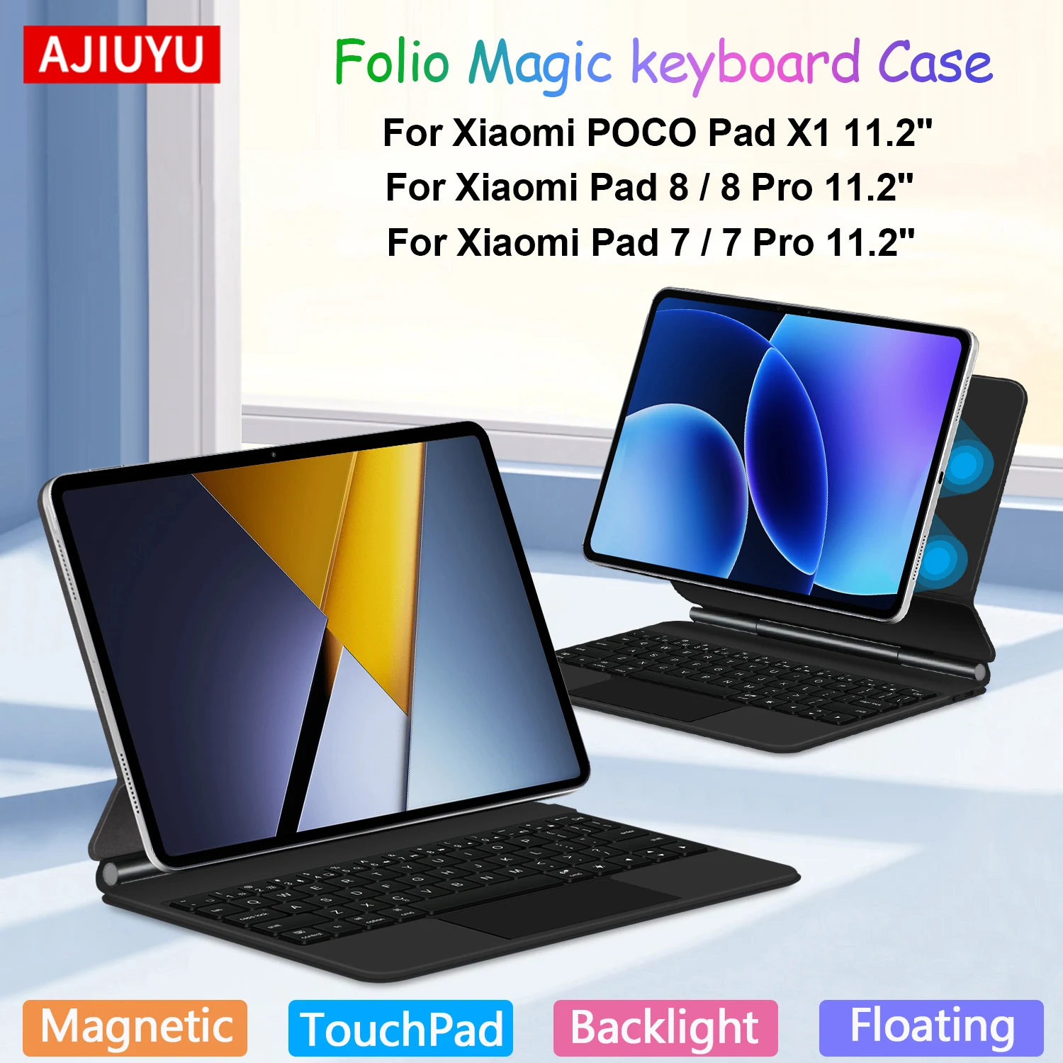 

Magnetic Magic Keyboard For Xiaomi POCO Pad X1 2025 Smart Case for Mi Pad 7 Pro MIPad 8 Pro 11.2 Inch Multi-touch Keyboard Cover