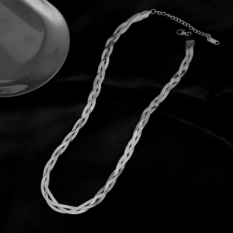 DIEYURO 316L Edelstahl 3in1 Crossover Schlange Kette Halskette Armbänder Für Frauen Mädchen Neue Mode Wasserdicht Schmuck Set