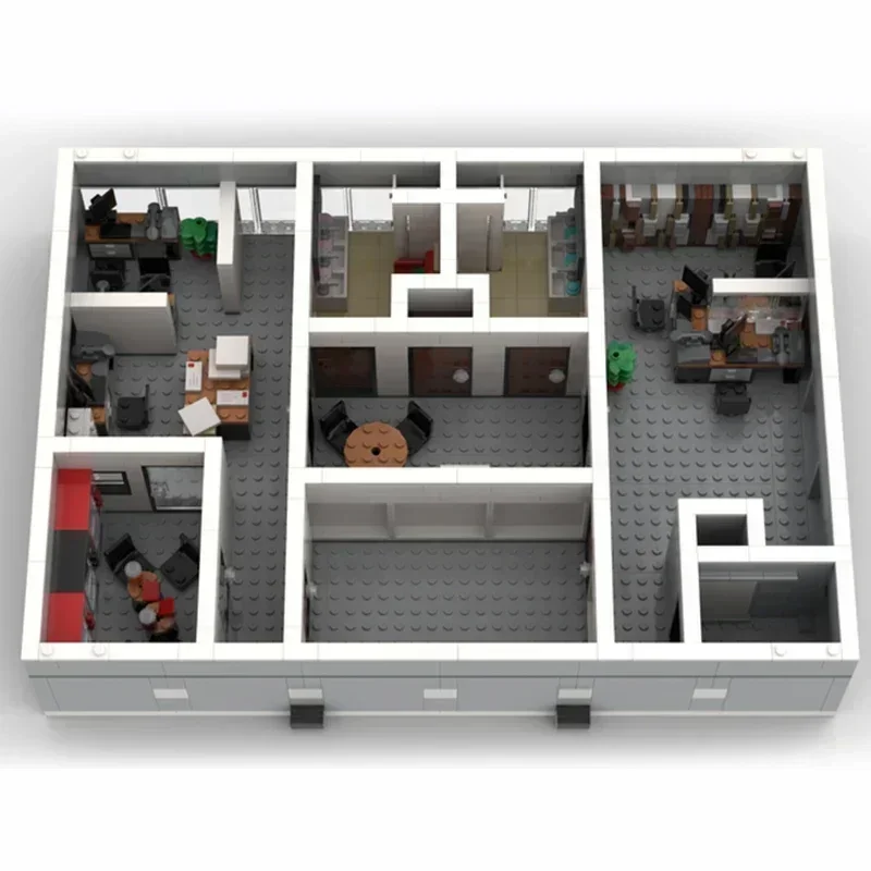 Moc Building Bricks Television Model Complete Office Building Technology Modular Blocks Gifts Christmas Toys DIY Sets Assembly