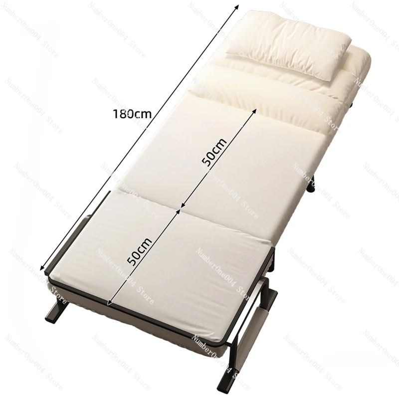 Korean Metal Folding Bed for Study Room Multifunctional Thickened Sponge Beds Light Luxury Creative Folding Beds for Living Room view 3