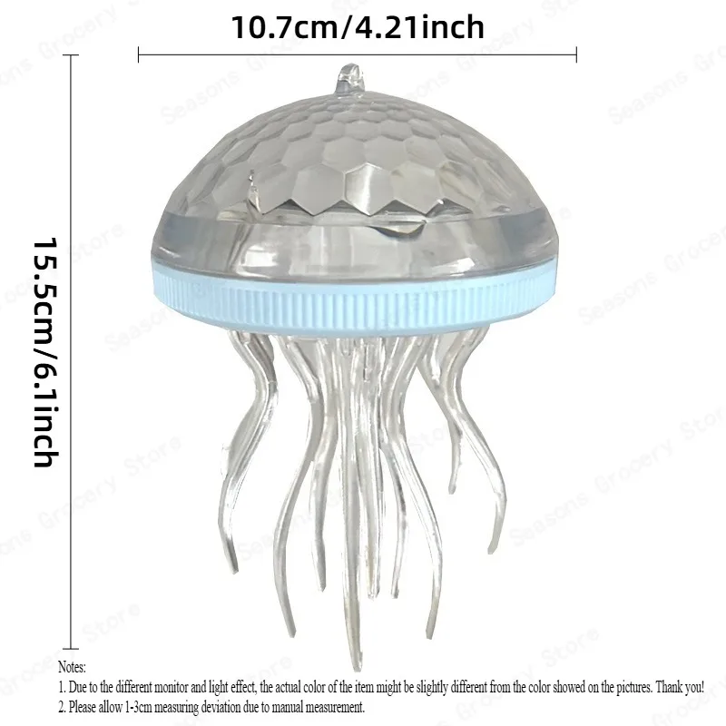 Solar Jellyfish Pool Light Dynamic RGB Color Changing Rechargeable Hanging Light Waterproof Dimmable Night Light for Garden Yard