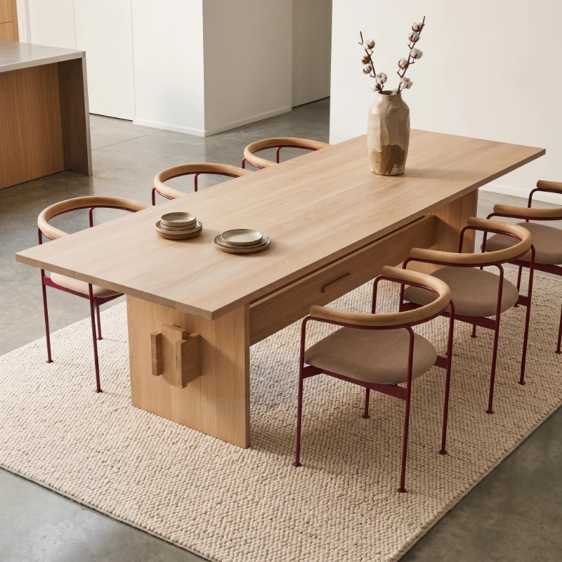 

Simple style solid wood dining table, modern kitchen dining table, villa living room furniture decoration