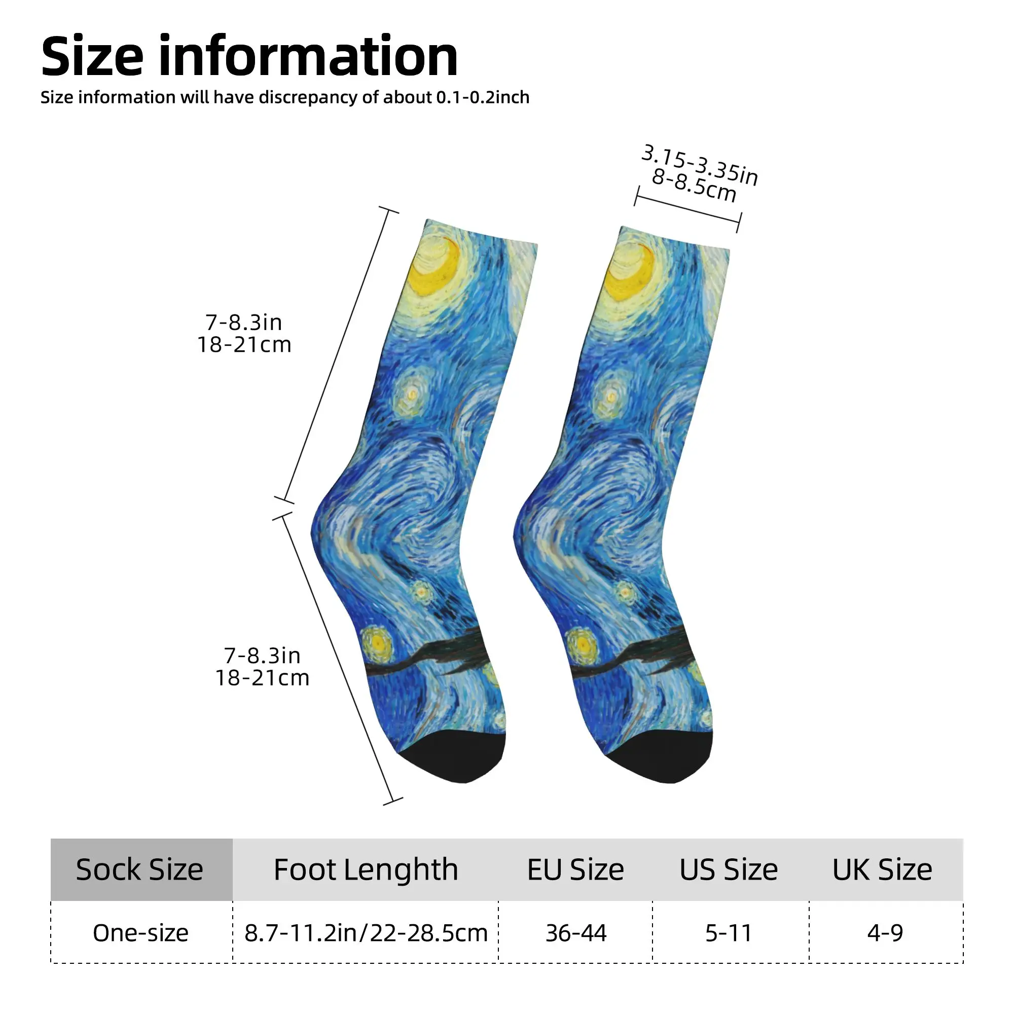 Medias bonitas para mujer, calcetines de noche estrellada de Vincent Van Gogh para hombre, calcetines elásticos con pintura al óleo de otoño, calcetines gráficos artísticos