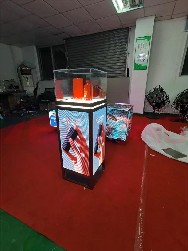 جديد الاكريليك الراقي مجوهرات النظارات قلادة أقراط ساعة النظارات الشمسية العطور منتج التجميل عرض موقف مع شاشة LED #6