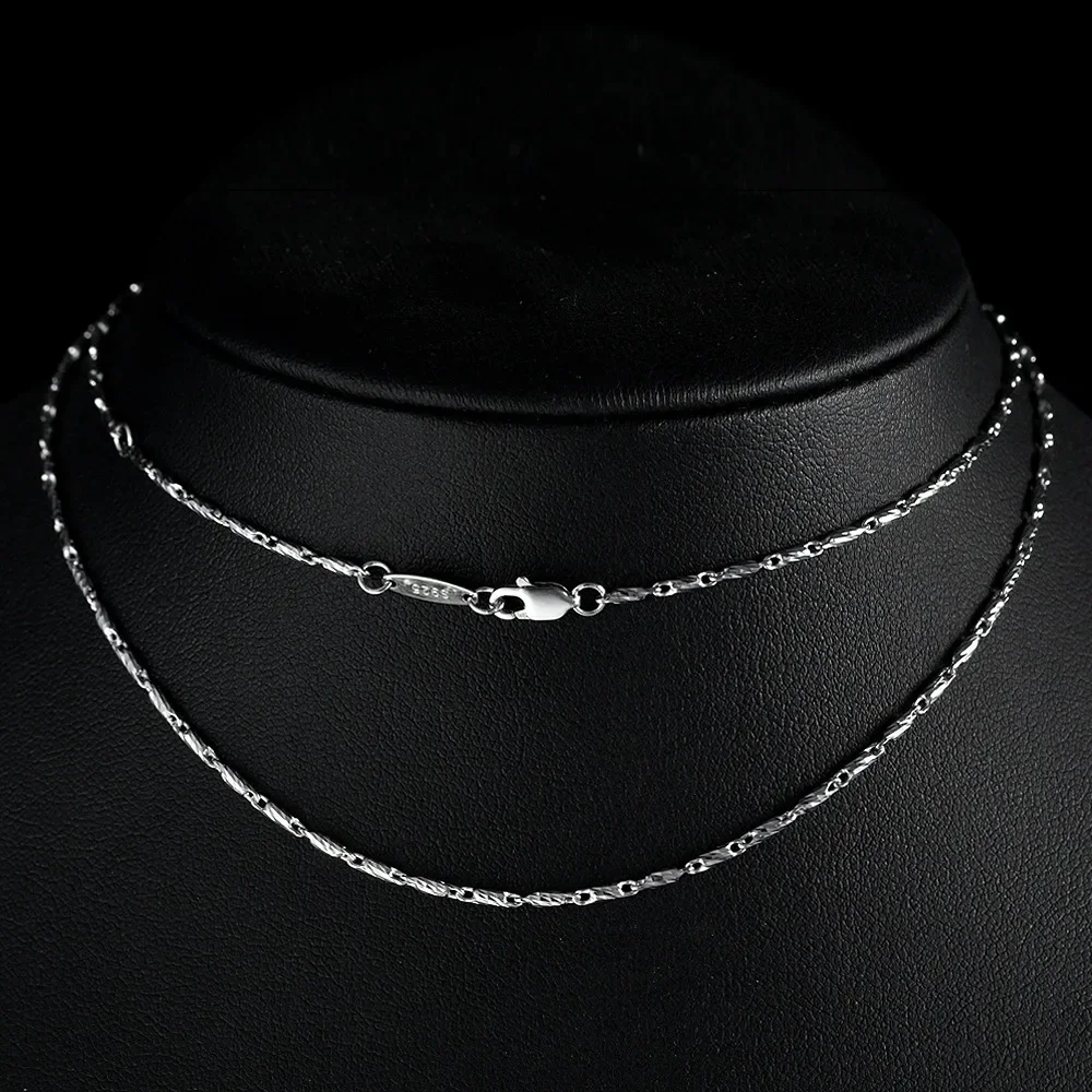 HOT SALE S925 Silver Flash Horseshoe Chain Versatile Neck Chain 1mm Wide Necklace 60cm Adjustable Wedding Jewelry