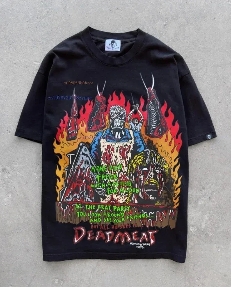 Cotton Thickened T Shirt Men Women Diablo Reaper Series Printing Ins Burst Models Short Sleeves Retro New Loose Casual T Shirt