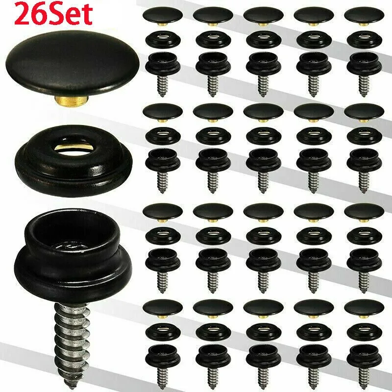 78Pcs Stainless Steel Screw Snap Buttons For Tarpaulin Tarpaulin Tent Boat Socket Buttons Car Canopy Fastener Accessories