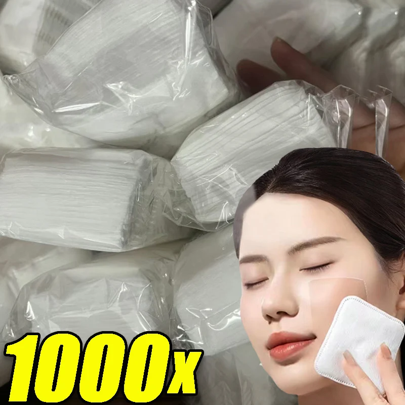 50-1000개 대형 사각형 메이크업 리무버 화이트 락 물에 젖어도 깨지지 않는 플록 화장솜 스킨케어 클렌징 도구