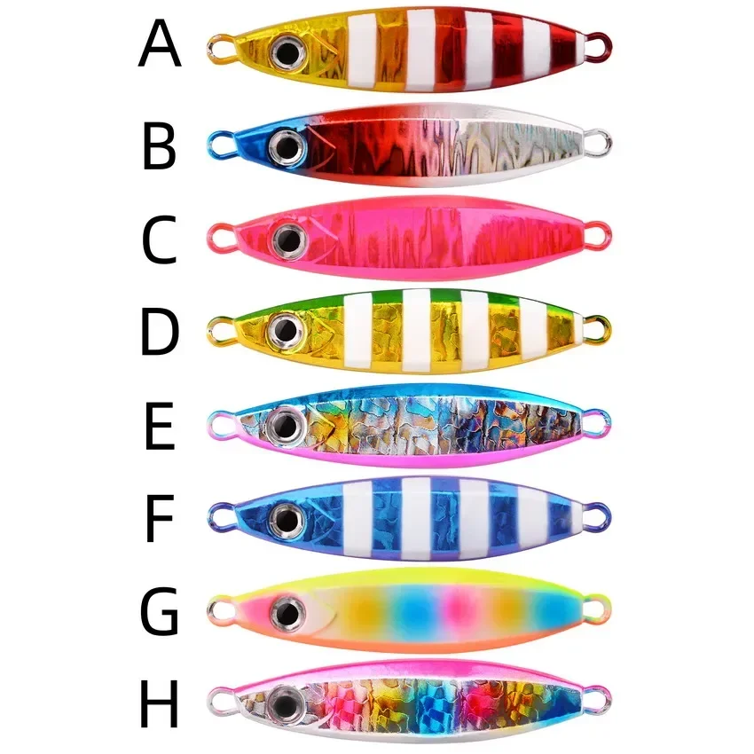 Metal Jig Fishing Lure Micro Jigging Lures 40g 60g 80g Sinking Wobblers Jigs per Sea Fishing Lure luminoso artificiale Hard Bait