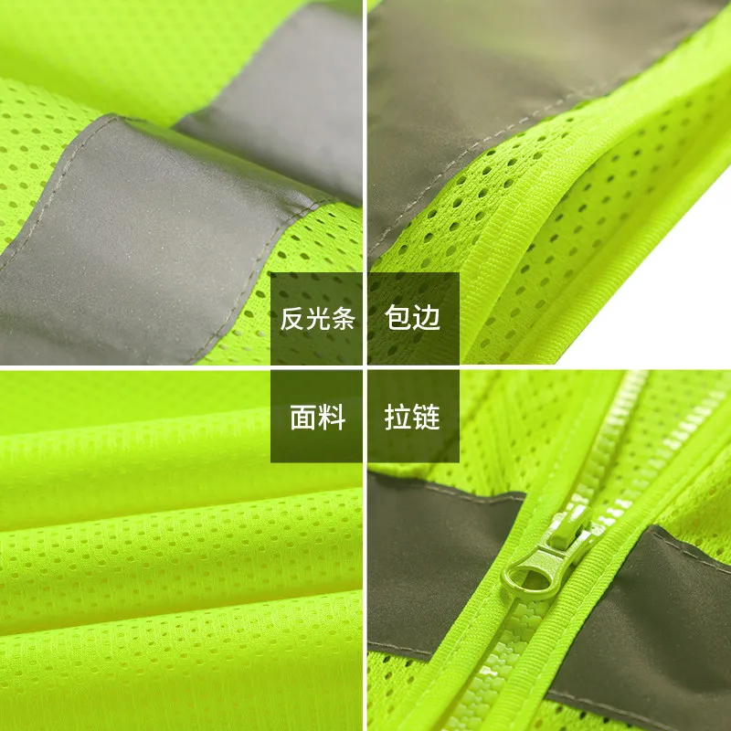 Hi Vis VIZ Excutive Vest High Visibility Reflective Mesh Vest Multi-pocket Safety Vest With Reflective Stripes Mens Summer Vest