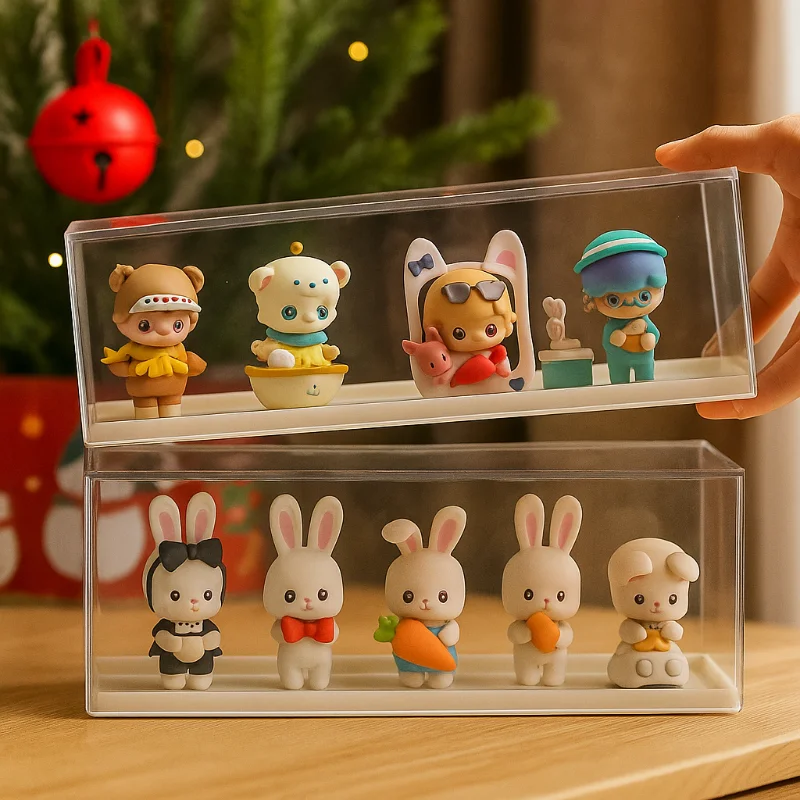 

Acrylic Action Figure Display Case Transparent Doll Storage Box Toy Organizer Rack for Collectible Showcase Cabinet
