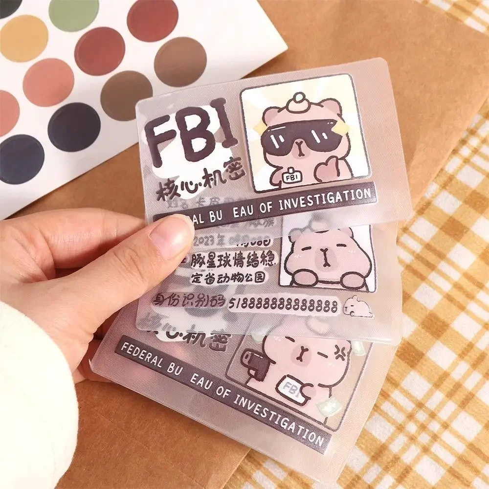 Kawaii Capybara ID Card Sleeve Protective Cartoon Card Holder Cover Ins Animal Photocard Holder Students/Girls