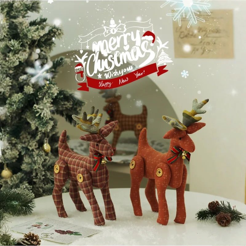 在庫あり 2025年新作 クリスマスツリーオーナメント 小型小道具 エルク飾り ホリデー雰囲気デザイン クリスマスシーンデコレーション