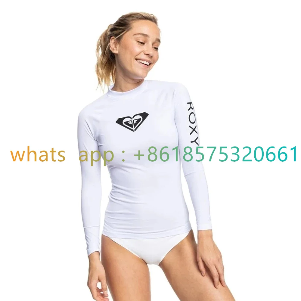 Women Surf Rash Guard Surfing Diving Swimwear Tight Long Sleeve T-Shirt Snorkeling Skins Top Protection Swimming RashGuard