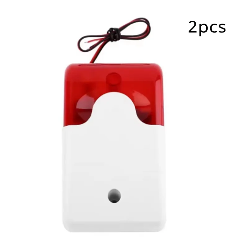 ABUL-Flash LED Strobe Light Wired Siren 12V Work For Burglar Alarm System Mini Strobe Siren Indicator Light Sound Alarm Siren