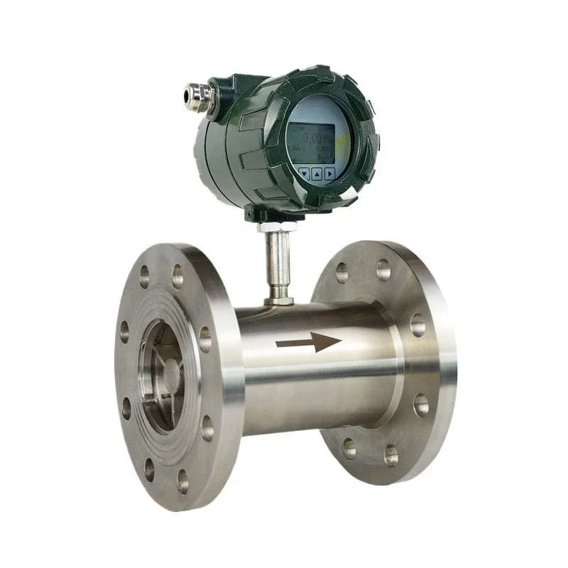 Liquid turbine flowmeter, stainless steel flange thread explosion-proof turbine flowmeter