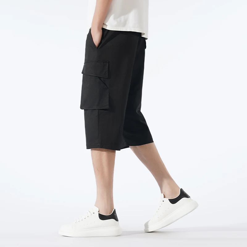 

2026 Work Trousers Men's Summer Loose Wide Leg Seven-Foot ket Mid-Length orts Casual Pants Youth Vitali Sle