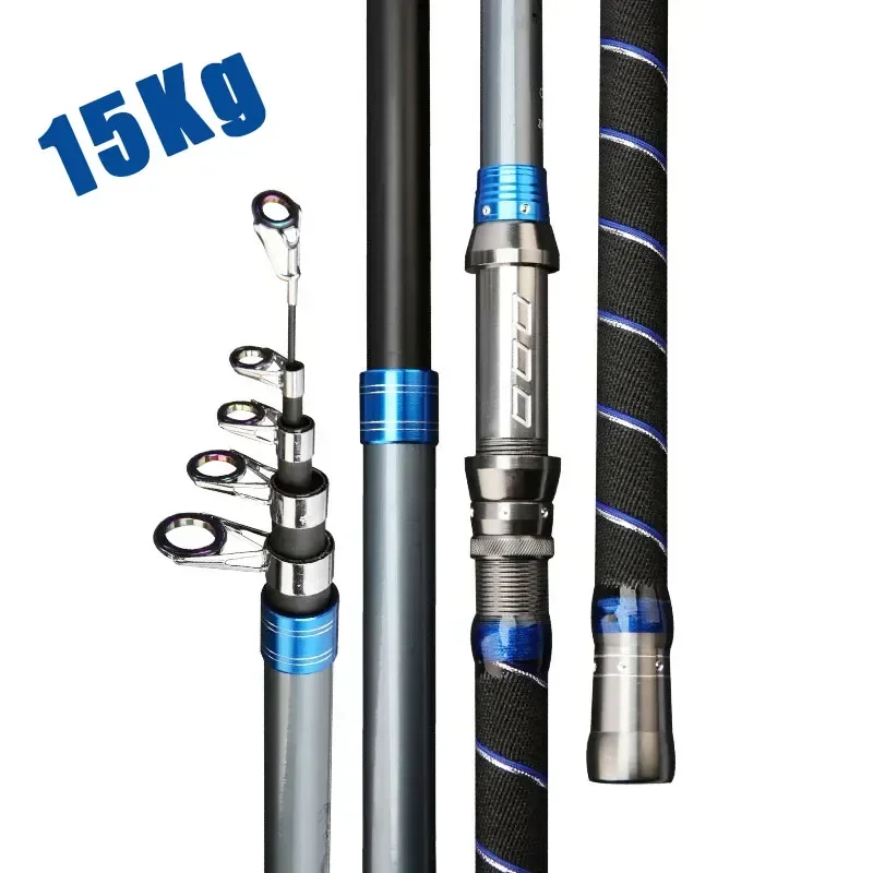 New Carbon Sea Rod 2.1-4.5M Superhard Long Throwing Rod Telescopic Travel Fishing Rod Sea Boat Rock High Quality Fishing Gear